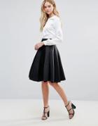 The English Factory Satin Midi Skirt - Black
