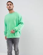 Asos Oversized Sweatshirt In Lime Green - Green
