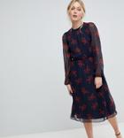 Y.a.s Tall Flow Floral Dress - Navy