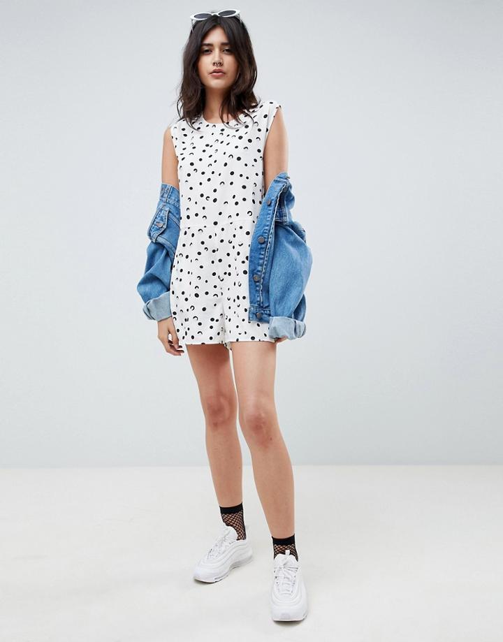 Noisy May Polka Dot Romper-white