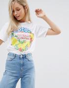 Asos Design T-shirt With Limonada Print - Cream