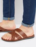 Red Tape Woven Slider Sandals - Tan