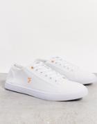 Farah Canvas Lace Up Sneakers In White
