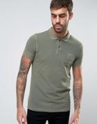 Boss Orange By Hugo Boss Slim Polo Washed Pique In Green - Green