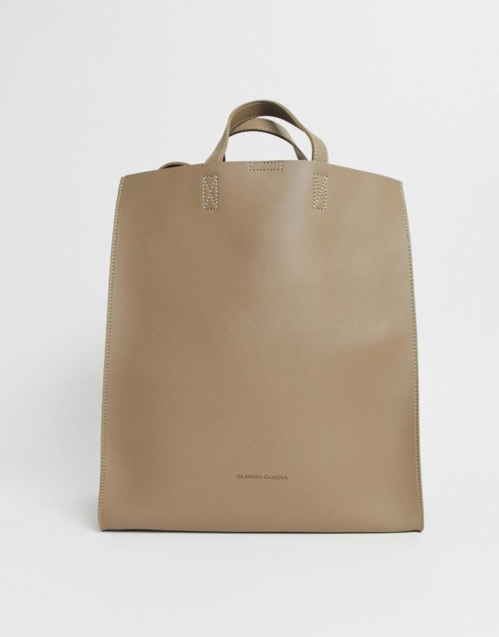 Claudia Canova Large Tote Bag In Taupe-beige