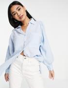 Topshop Casual Shirt In Light Blue-pink