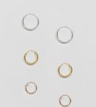 Kingsley Ryan 12mm Sterling Silver Gold Plated Hoop Earring Set - Gold