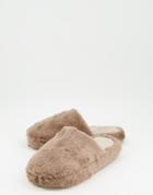 Asos Design Zina Closed Toe Slippers In Taupe-neutral