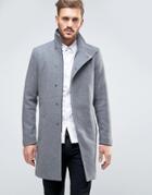 Only & Sons Asymmetric Overcoat - Gray