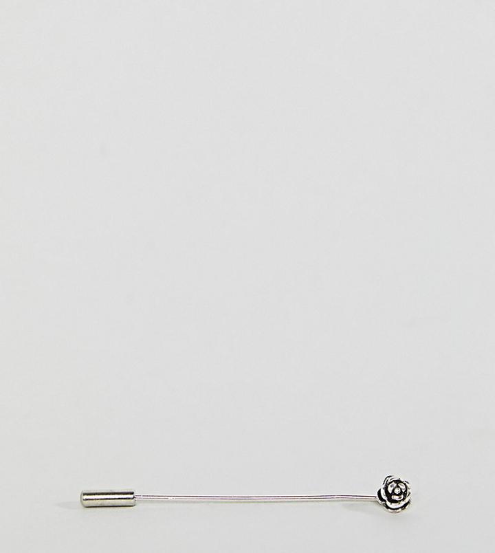 Designb Mini Flower Tie Pin In Sterling Silver Exclusive To Asos - Silver