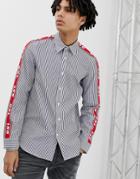 Diesel S-nori Taped Stripe Shirt In Blue - Blue