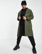 Bolongaro Trevor Oversized Wool Blend Slouchy Duster Coat-green