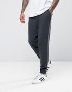 Asos Drop Crotch Joggers In Washed Black - Blue