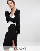 Stitch & Pieces Black Bomber Jacket - Black