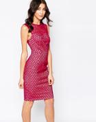 Sugarhill Boutique Lace Shift Dress - Raspberry