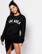 Private Party Bae Area Oversized Sweatshirt - Black