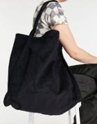 Asos Design Shopper Bag In Black Cord