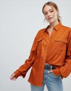 Asos Design Utility Shirt - Orange