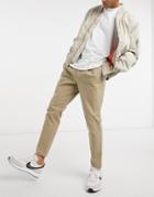Asos Design Cigarette Fit Chinos In Beige-neutral