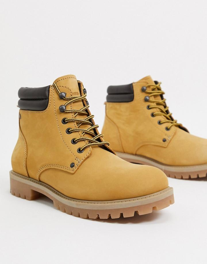Jack & Jones Nubuck Boot In Tan-brown
