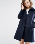 Ba & Sh Wish Pea Coat - Navy