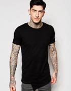 Lindbergh T-shirt With Asymetric Front In Black - Black