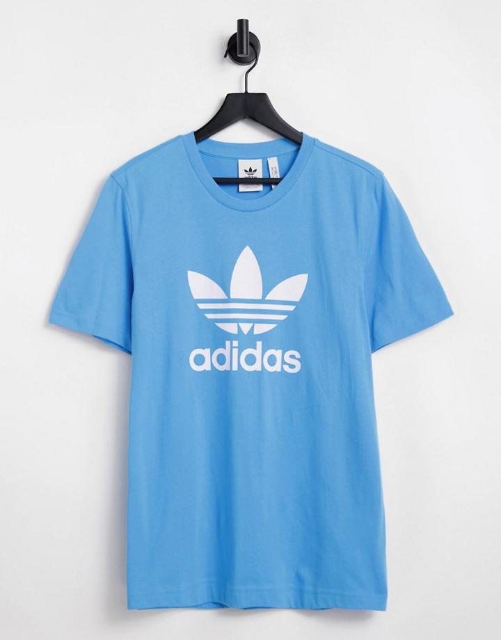Adidas Originals Adicolor Large Logo T-shirt In Sky Blue