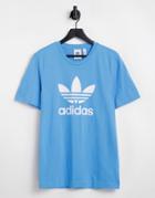 Adidas Originals Adicolor Large Logo T-shirt In Sky Blue