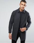 Asos Wool Mix Trench Coat In Charcoal - Gray