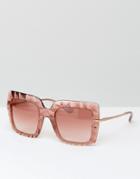 Dolce & Gabbana Over Sized Square Sunglasses In Rose Pink - Pink