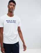 Jack & Jones Originals T-shirt With Rock 'n' Roll Slogan - White