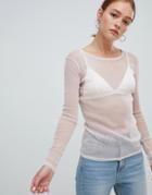 Ichi Fitted Sweater - Pink