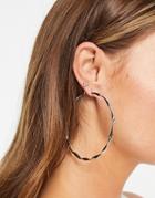 Asos Design Hoop Earrings In Soft Twist In Silver Tone