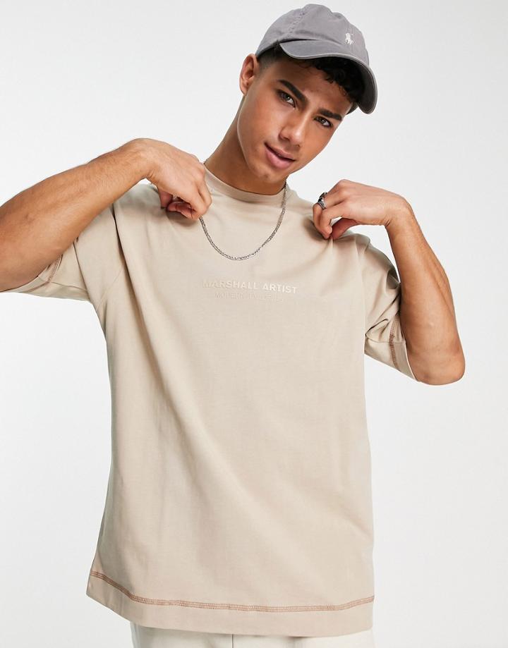 Marshall Artist Santiago Oversized T-shirt In Beige-neutral