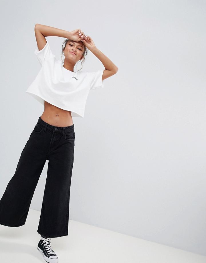 Bershka Culotte Denim Jean - Black