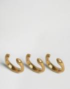 Made 3 Pack Point Edge Rings - Gold