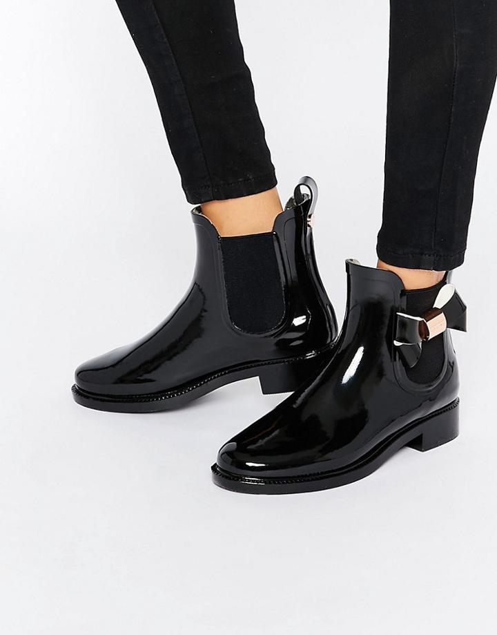 Ted Baker Erlfyn Bow Detail Short Wellington Boots - Black