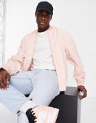 Asos Design Oversized Bomber Jacket In Pink