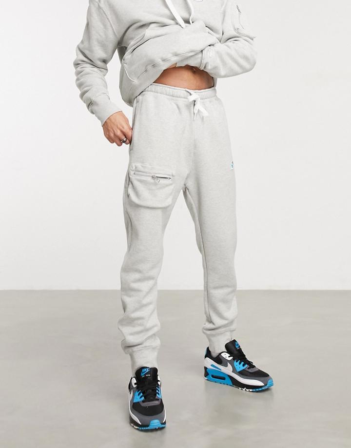 Nike Airmoji Cuffed Sweatpants In Gray-grey