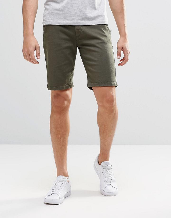 Hoxton Denim Chino Shorts - Green