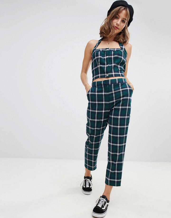 Wild Honey Slim Pants In Check Two-piece - Multi
