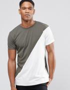 Kubban Diagonal Cut And Sew T-shirt - Gray