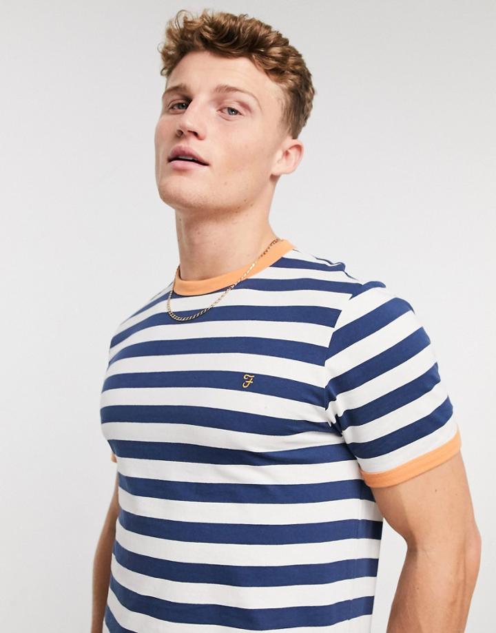 Farah Belgrove Stripe T-shirt-blue