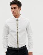 Burton Menswear Sequin Placket Shirt In White - White