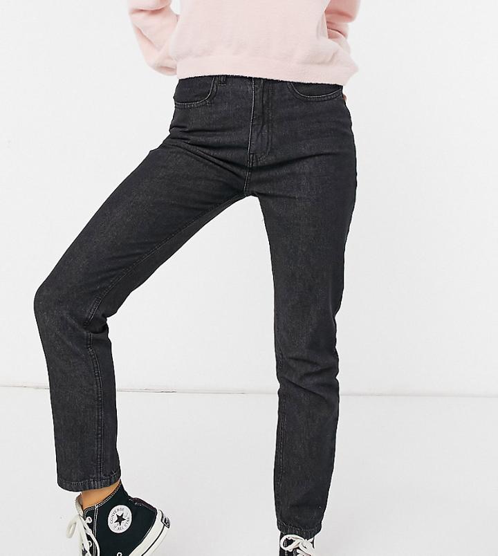 Daisy Street Mom Jeans In Black Wash Denim