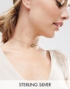Asos Gold Plated Sterling Silver Filigree Disc Choker Necklace - Gold