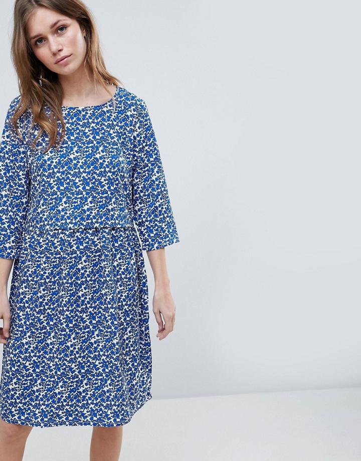 Ichi Noise Print Dress - Blue