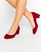 Aldo Falia Leather Block Mid Heeled Shoes - Red