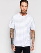 Asos Oversized T-shirt With Reverse Print Stripe