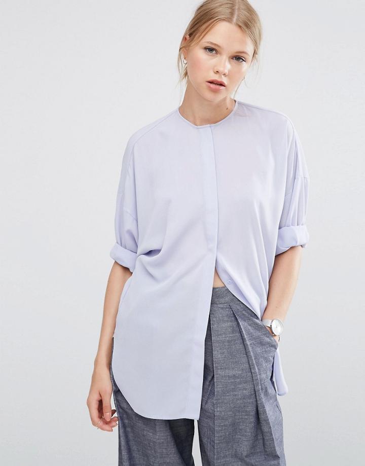 Asos Oversized Batwing Blouse - Blue